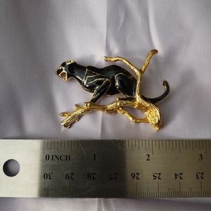 Vintage enamel panther brooch